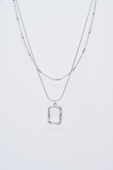 Wholesaler Kapyco - Two row necklace in silver steel