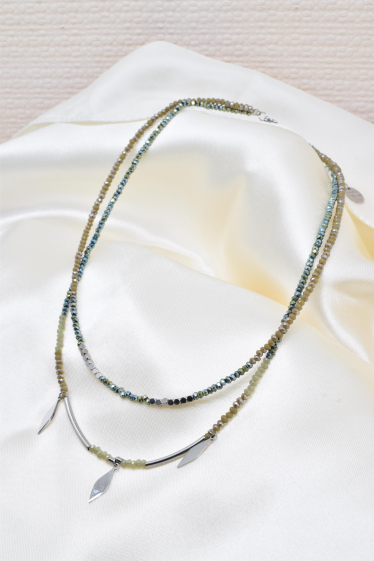 Wholesaler Kapyco - Two-row steel necklace with crystals
