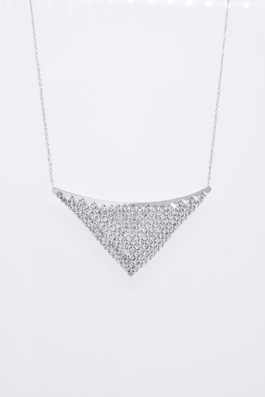 Wholesaler Kapyco - Silver steel necklace with crystals