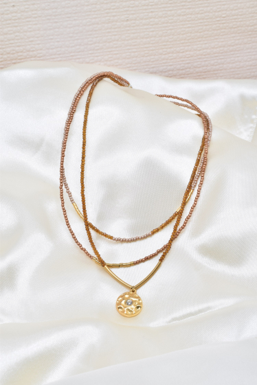 Wholesaler Kapyco - Steel necklace with crystals