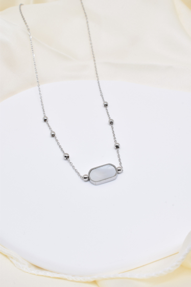 Wholesaler Kapyco - Stainless steel necklace with natural stones