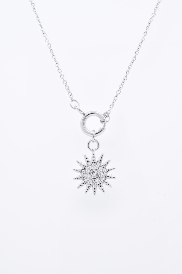 Wholesaler Kapyco - Silver steel star necklace with crystals