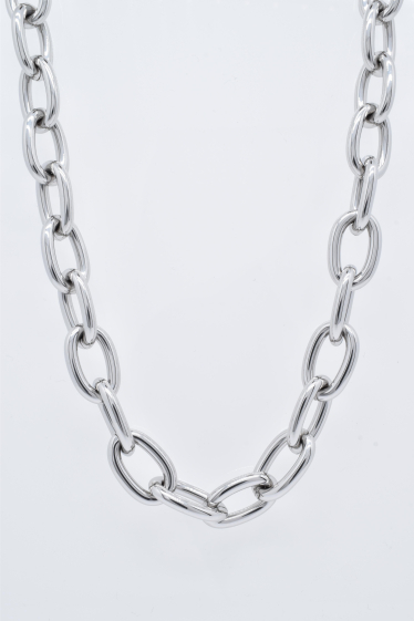 Wholesaler Kapyco - Large mesh necklace in silver steel