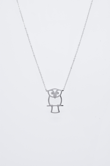 Wholesaler Kapyco - Silver steel pendant necklace with lobster clasp