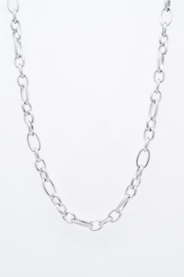 Wholesaler Kapyco - Silver steel link necklace