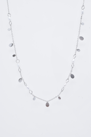 Grossiste Kapyco - Collier perle en acier inoxydable argenté