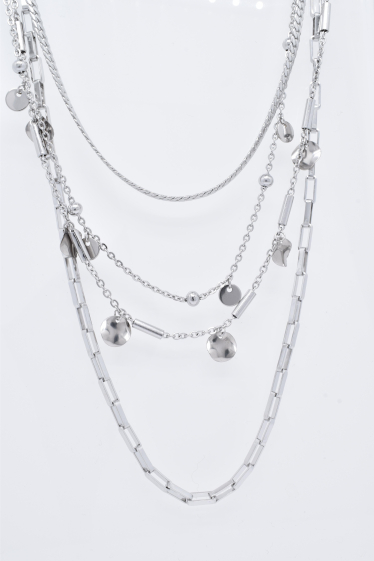 Wholesaler Kapyco - Four-row silver steel necklace