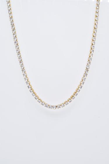 Wholesaler Kapyco - Stainless steel rhinestone river necklace