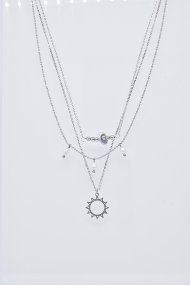 Wholesaler Kapyco - Stainless steel triple chain necklace