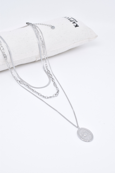 Wholesaler Kapyco - Three-row stainless steel necklace