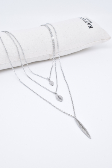 Wholesaler Kapyco - 3-row stainless steel long necklace
