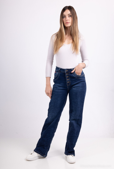 Grossiste Karostar - JEANS Boyfriend Taille Haute  patte droit