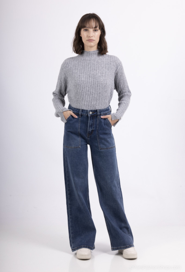 Wholesaler KATE DENIM - Wide Leg Patched Pocket Jeans