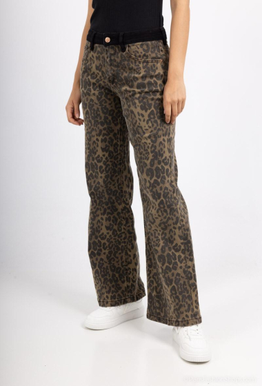 Wholesaler KATE DENIM - Leopard Print Straight Trousers