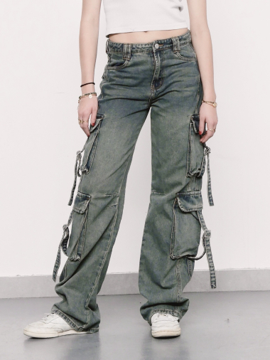 Wholesaler KATE DENIM - Multipocket Strappy Trousers