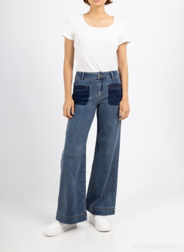 Wholesaler KATE DENIM - Denim blue wide pants
