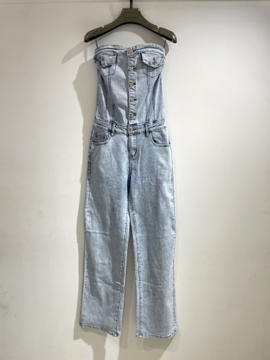 Wholesaler Kathy Jeans - Combinaison bustier wide leg jean