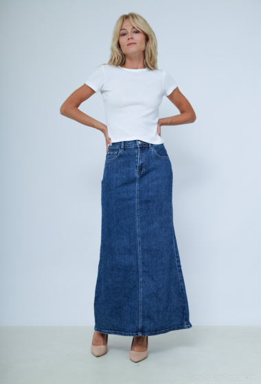 Grossiste Kathy Jeans - jupe longue en jean