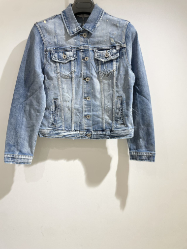 Wholesaler Kathy Jeans - Denim jacket with rhinestones