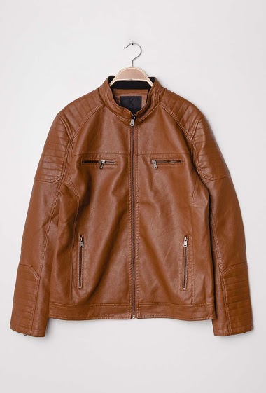 Jacket faux leather (with faux fur lining)