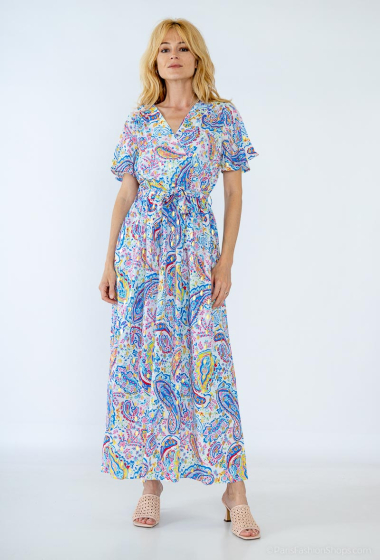 Großhändler Kaylla - Bedrucktes Kleid. Das Model ist 175 cm groß