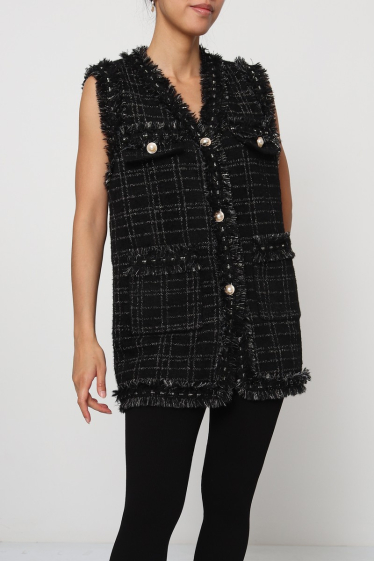 Grossiste WHOO - gilet doux sans manche avec lurex