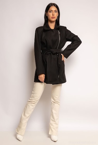 Grossiste WHOO - Manteau avec zip et ceinture