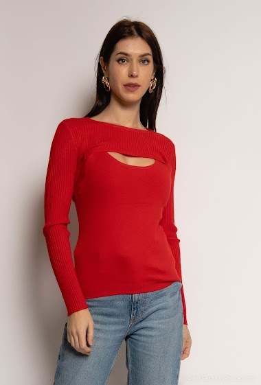 Wholesaler WHOO - Cropped sweater with tankt top