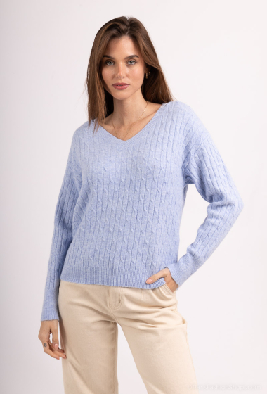 Großhändler WHOO - Weicher Zopfstrickpullover mit Kaschmir-Touch