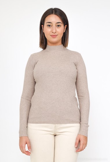 Wholesaler WHOO - Funnel neck rib knit sweater
