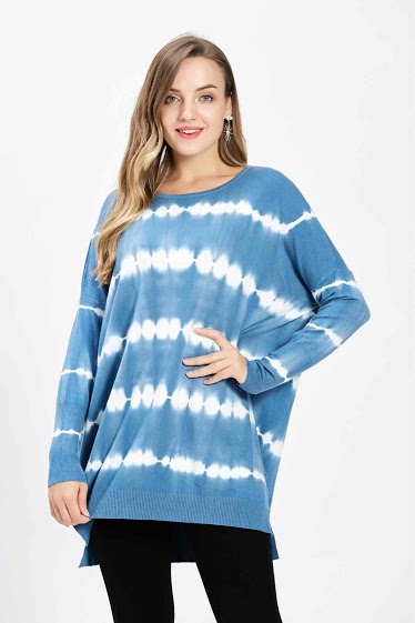Wholesaler WHOO - long over size tie & dry sweater
