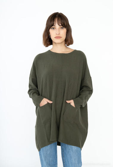 Wholesaler WHOO - oversized sweater with 2 pockets