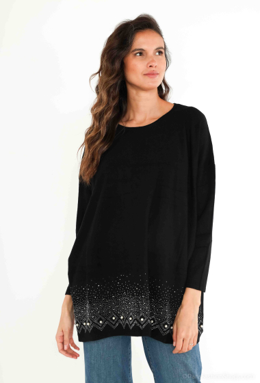 Grossiste WHOO - pull overseiz STRASS