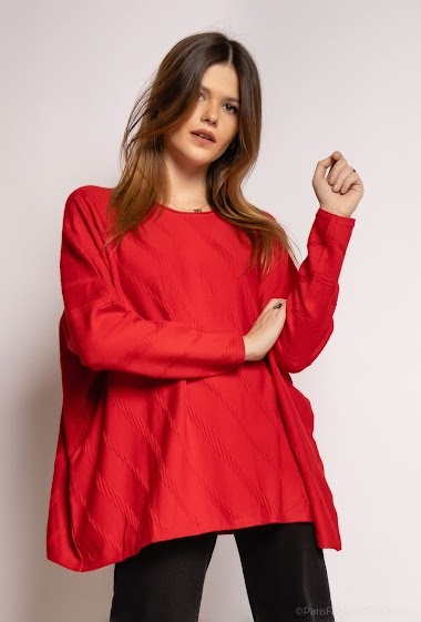 Grossiste WHOO - Pull oversize avec rayures texturées