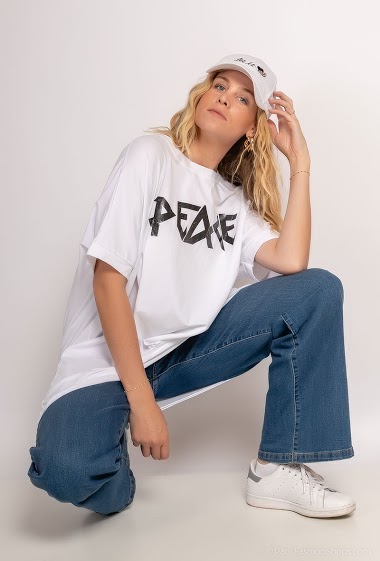 Grossiste WHOO - T-shirt oversize PEACE