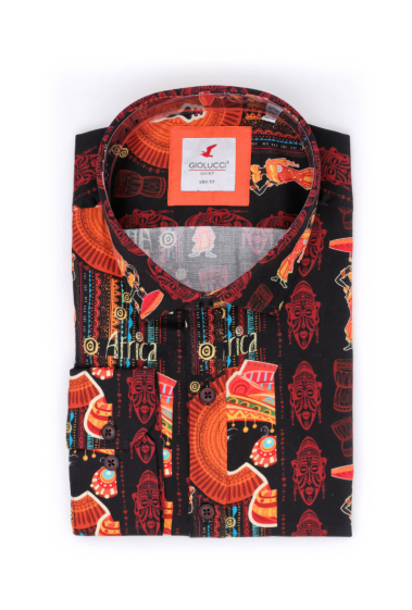 Wholesaler KHARMA - Men's Slim Fit Long Sleeve Shirt in MARINE color