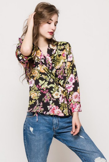 Wholesaler Ki&Love - Printed wrap blouse