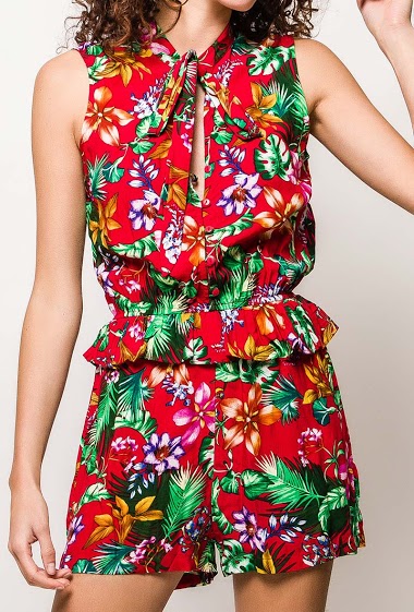 Großhändler Ki&Love - Floral jumpsuit with ruffles
