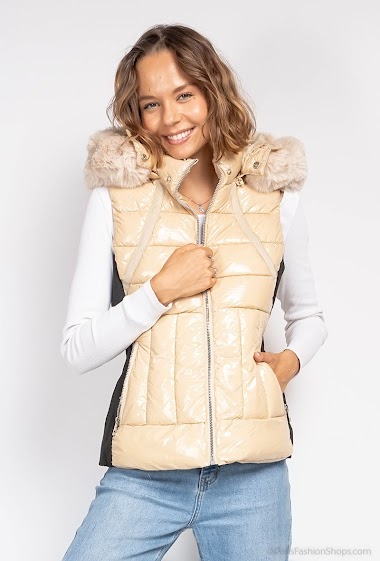 Wholesaler Ki&Love - Sleeveless bi-material down jacket