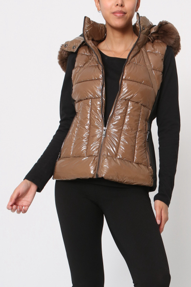Wholesaler Ki&Love - Sleeveless bi-material down jacket