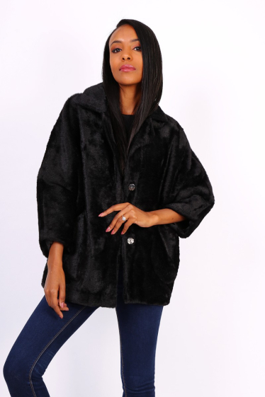 Wholesaler Ki&Love - Faux fur coat with 3/4 sleeves