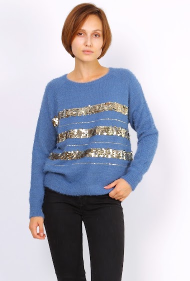 Wholesaler Ki&Love - Sweater with sequinned stripes
