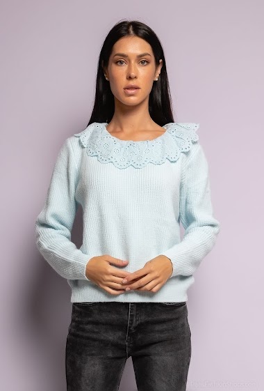 Wholesaler Ki&Love - Jumper with embroidered ruffle