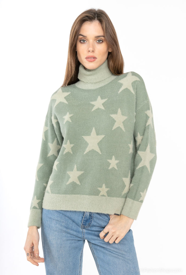 Wholesaler Ki&Love - Turtleneck sweater with star pattern