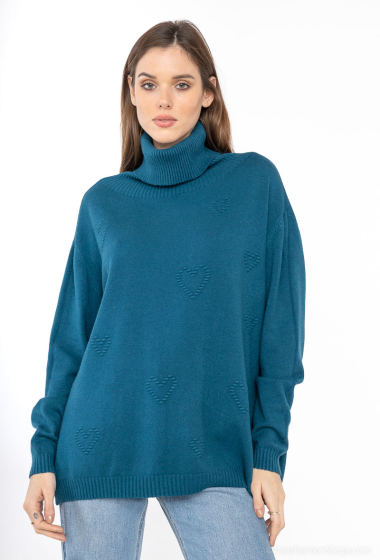 Wholesaler Ki&Love - Oversized sweater with heart motif