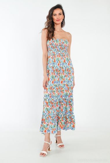 Wholesalers Ki&Love - Printed bustier dress with removable straps