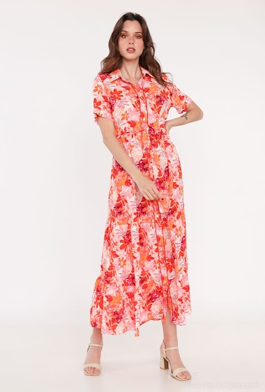 Wholesalers Ki&Love - Tropical print shirt dress