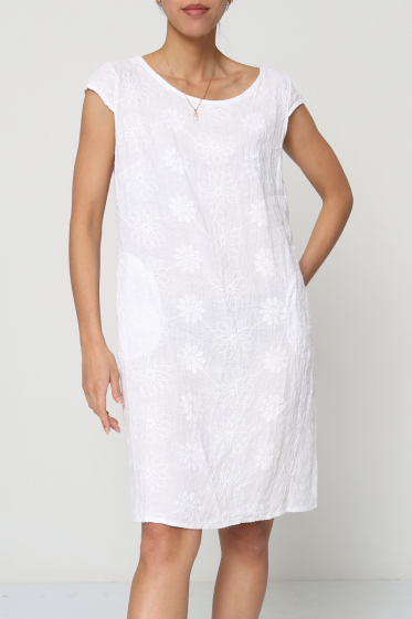 Wholesaler Ki&Love - Embroidered linen dress