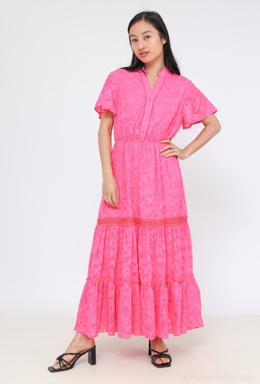 Wholesaler Ki&Love - Textured Ruched Maxi Dress