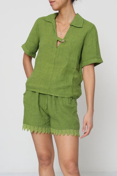 Wholesaler Ki&Love - Buttoned linen blouse